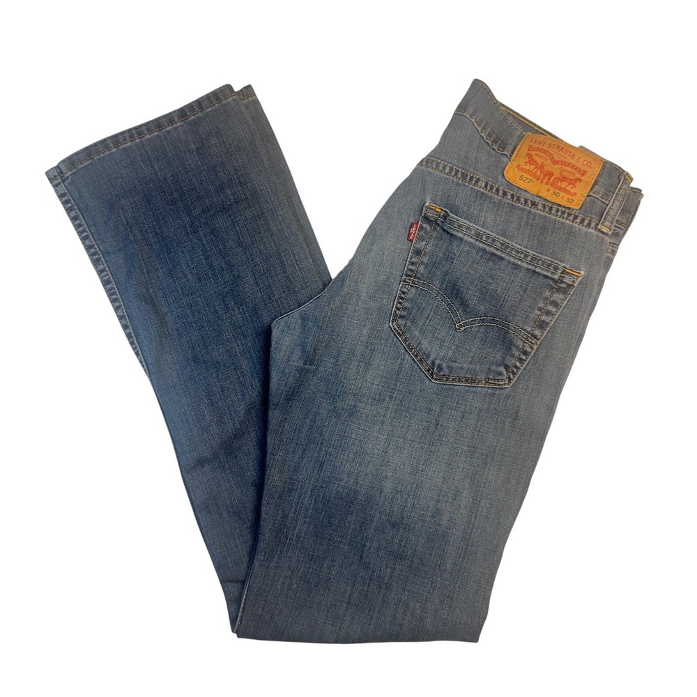 Levis 527 Slim Bootcut Jeans Mens 30x32 Medium Wash Blue Denim Pants